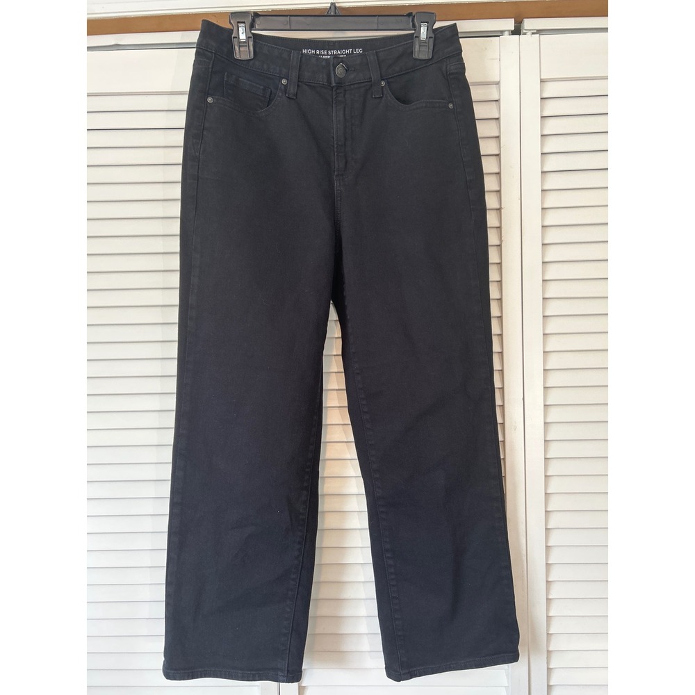 Chicos Black High Rise Straight Leg Jeans Womens Size US 8P/Chico 1P Denim Pants